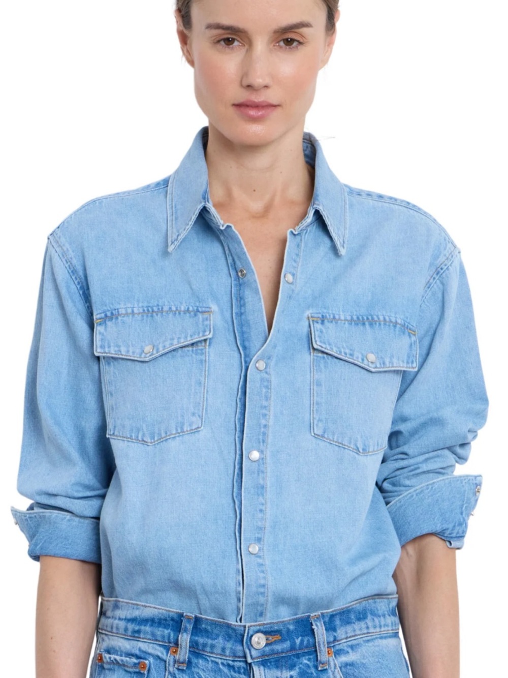 ~Betro Simone NEW Becca Western Saloon Denim Shirt…SZ:M